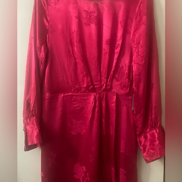 STATE Vibrant Red (Size 8) Floral Embroidered Long-sleeve Cut-out Back Dress - Picture 8 of 13